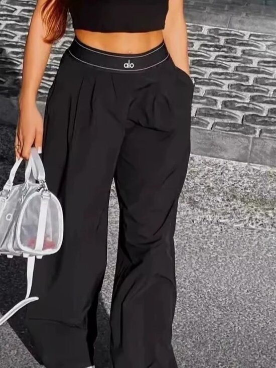 ALO Yoga Pants - Black 💞 ALO Yoga Wide Leg Trouser Pants 😝 Office Chic (Regular:30" Inseam) NWT